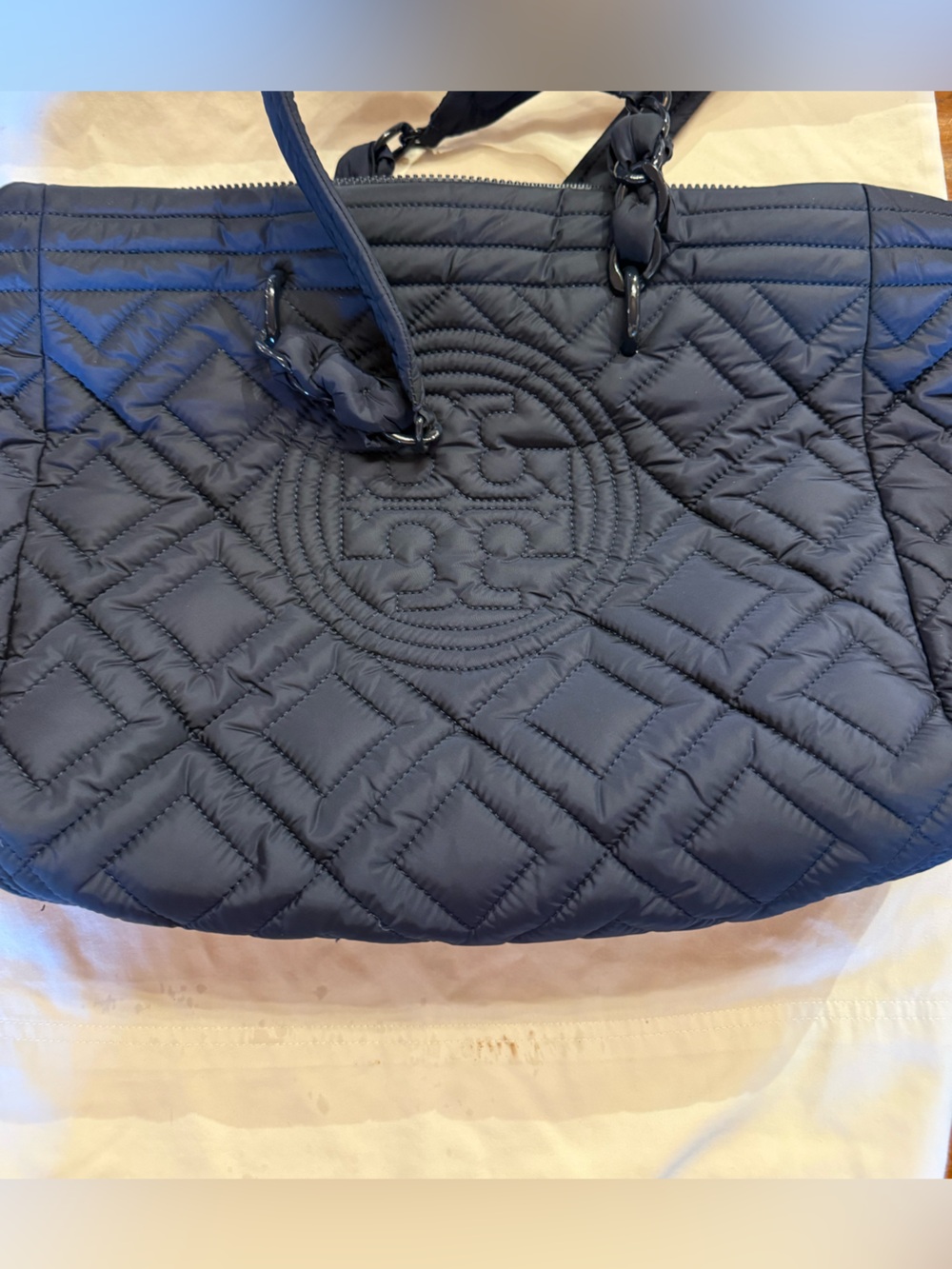 Tory Burch puffer Tote Bag in Dark Blue